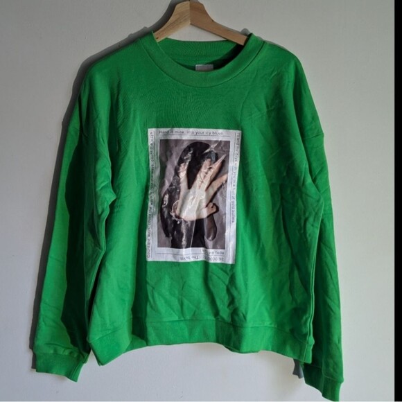 Ziggy Denim Whatever Adult Green Crewneck Sweatshirt NWT - Picture 1 of 6